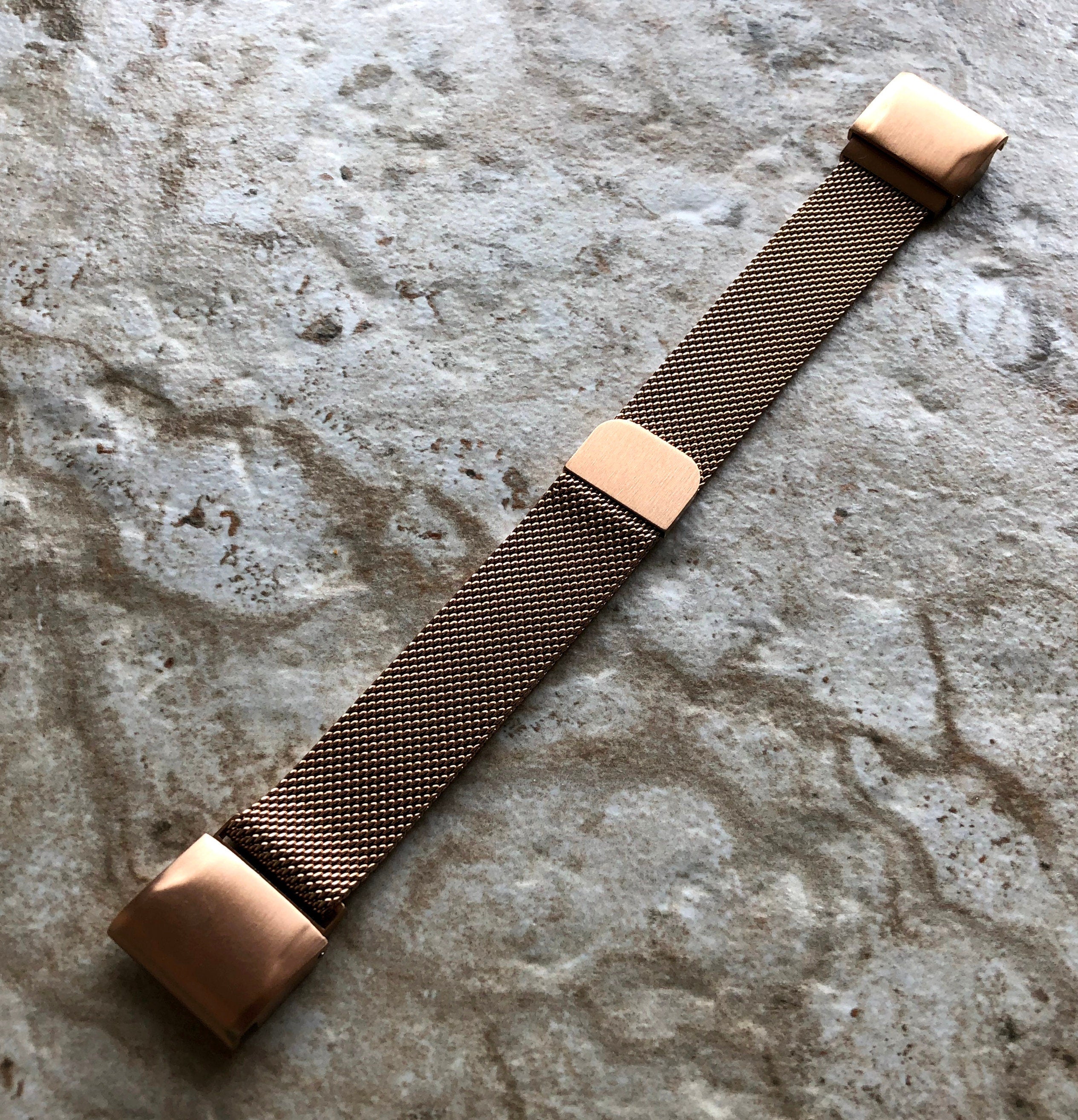 Rose Gold Color Garmin Band Compatible with D2 Mach 1 Approach Instinct 2 Forerunner Descent G1 Stainless Steel Milanese Quick Fit A22-B20